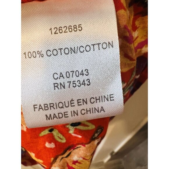 RACHEL Rachel Roy Women’s Pull Over Blouse Red Orange Floral Print Medium - Picture 7 of 8